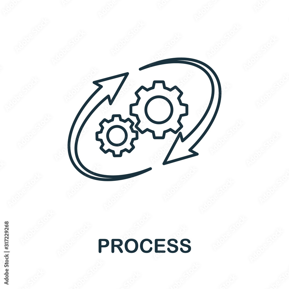 Poster process line icon. thin style element from business administration collection. simple process icon f