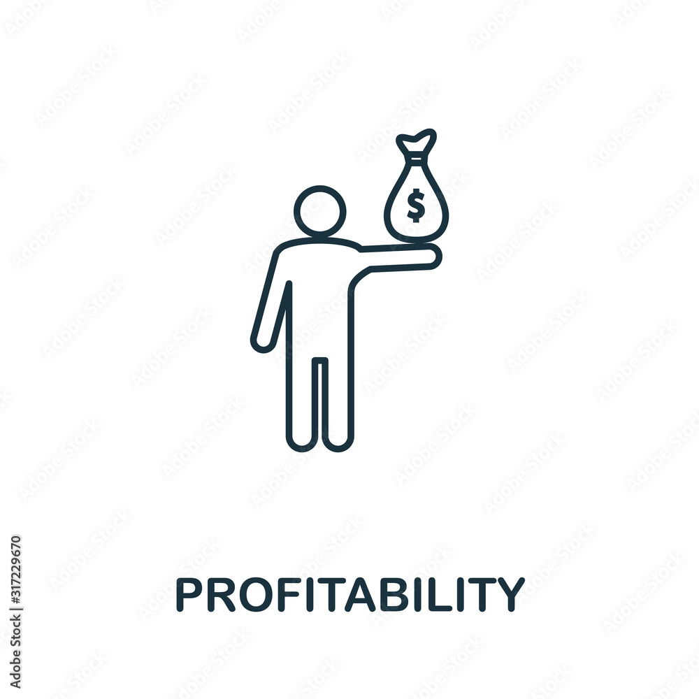Poster profitability line icon. thin style element from business administration collection. simple profitab