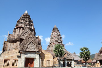 Sand stone castle at Chiang Rai province, Thailand. Religious buildings constructed by the ancient...