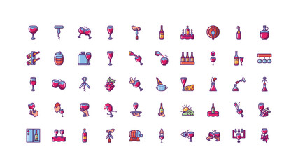 Isolated wine icon set vector design