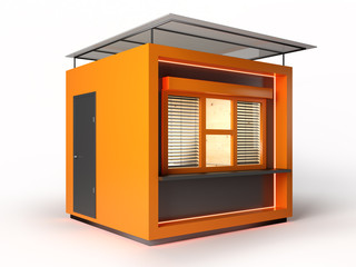 Modern design store booth 3d rendering - obrazy, fototapety, plakaty