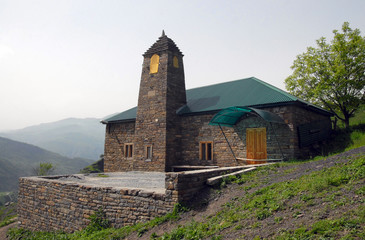 Rural mosque. Tazbichi village, Chechnya (Chechen Republic), Russia, Caucasus.