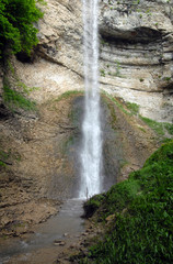 A waterfall in Shatoy district. Chechnya (Chechen Republic), Russia, Caucasus.
