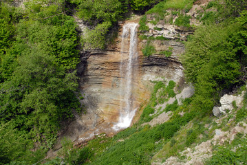 Fototapeta na wymiar A waterfall in Shatoy district. Chechnya (Chechen Republic), Russia, Caucasus.