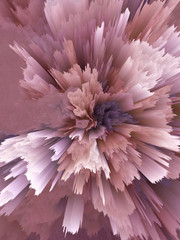pink abstract glitch art flower