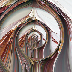 3D abstract spiral glitch art rendering