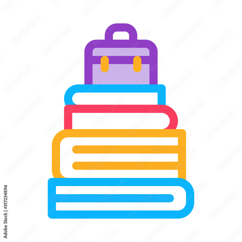 Poster case heap tower icon vector. outline case heap tower sign. isolated contour symbol illustration