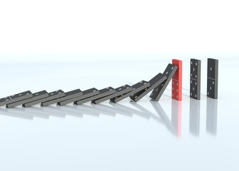 Domino on a white background 3d rendering