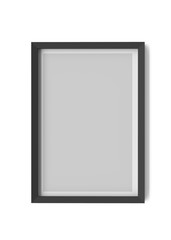 Black picture frame isolated on white 3d rendering