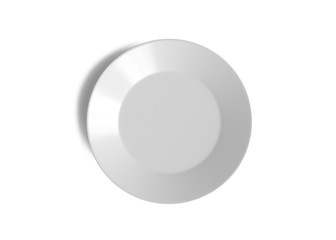 Empty plate on white background 3d rendering