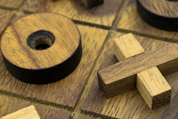 Tic Tac Toe Wooden Board Game XO Cross