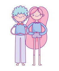 happy valentines day, cute young couple in love romantic cartoon