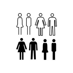 Male and female toilet icon in a trendy flat design