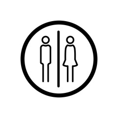Male and female toilet icon in a trendy flat design