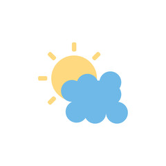 Summer sun and cloud vector design