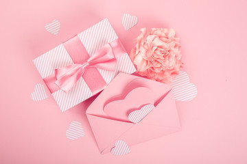 Valentines Day pink gift box