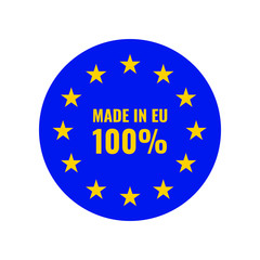100% made in EU vector symbol stamp