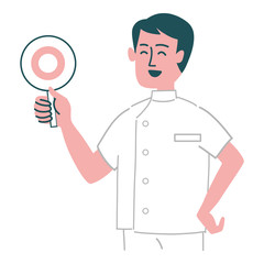 白衣　男性　マルバツ