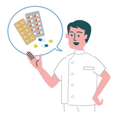 白衣　男性　薬　処方箋