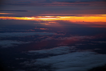 The clouds. Sun rays. Evening sky. Atmosphere. Sunset. Dawn. Beautiful sky. Constellations.
