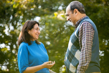 Laughing senior couple spending leisure time
