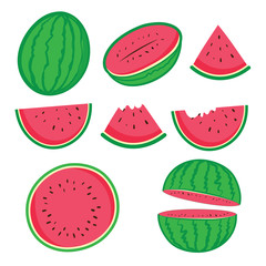 watermelons vector, Beautiful red watermelon.
