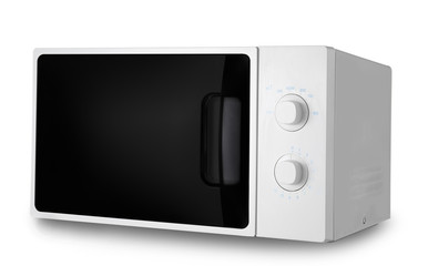 Modern microwave oven on white background