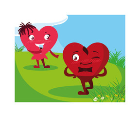 two happy hearts , card valentines day