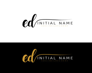 E D ED Initial handwriting logo vector. Hand lettering for designs.