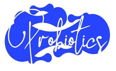 Probiotics text background. Micro probiotic microorganism