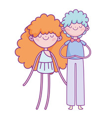 happy valentines day, young man and cupid love characters