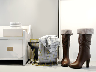 3d render of woman boot