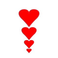 Red Four Hearts I love you Red Heart Icon Image Heart Logo Sign Love Design Vector Illustration
