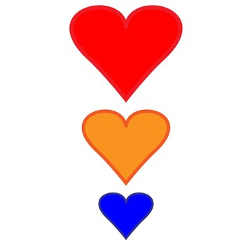 Blue Red Orange Tree Hearts I love you Red Heart Icon Image Heart Logo Sign Love Design Vector Illustration