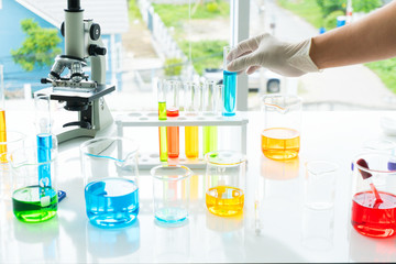 science research laboratory concept . Equipment in science laboratory