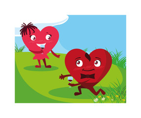 two happy hearts , card valentines day