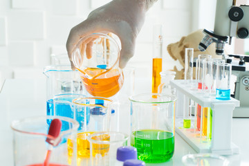 science research laboratory concept . Equipment in science laboratory