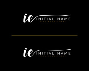 I E IE Initial handwriting logo vector. Hand lettering for designs.