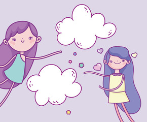 happy valentines day, cute girl and cupid hearts love romantic