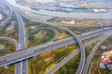 Aerial photography bird-eye view of City