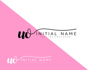 U O UO Initial handwriting logo vector. Hand lettering for designs.