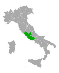 Fototapeta na wymiar Karte von Latium in Italien