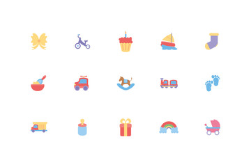 Fototapeta premium Isolated baby objects and toys icon set vector design