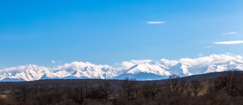 Beautiful Mountain Landscape With Fagrasi Mountains In Romania