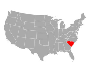 Karte von South Carolina in USA © Robert Biedermann