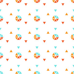 Triangle Seamless Background with Triangle Shapes of Different colors. Textile, Fabric, Paper, Wallpaper Print Template Magazine, Leaflet, Booklet. Template for Your Design