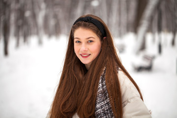 Fashion young girl in the winter time