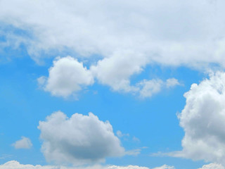 Naklejka na ściany i meble light blue sky with clouds, horizontal photo
