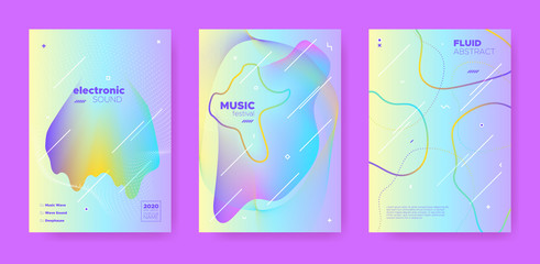 Techno Music Poster. Abstract Gradient Shape. 