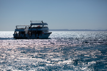 Two ships sailing in the sea